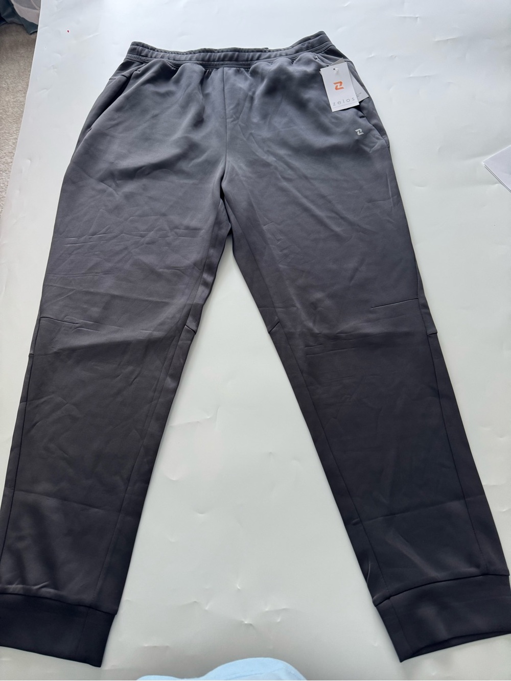 ZELOS Men's Dark Gray Tech Joggers